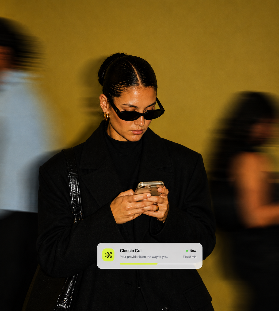 Customer waiting for a provider, order in progress